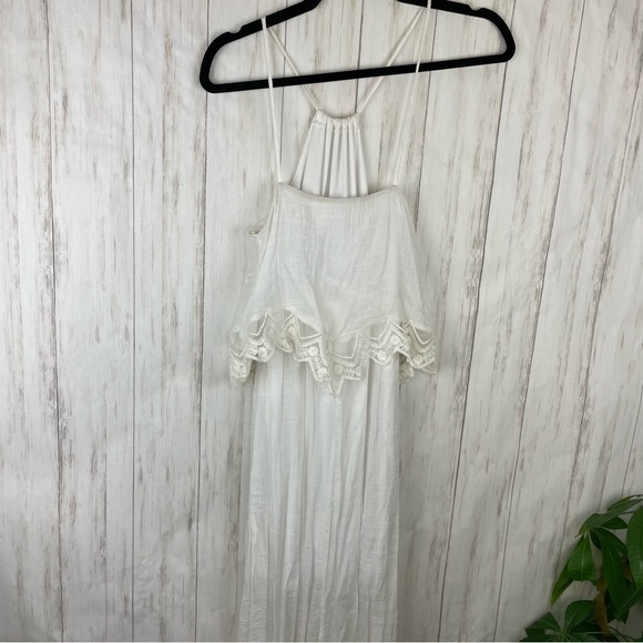 White bohemian layered maxi dress small - Picture 5 of 7